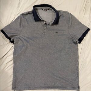 Michael Kors Gray and Blue Polo Shirt Soft Texture